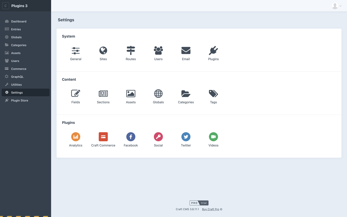 Control Panel Settings